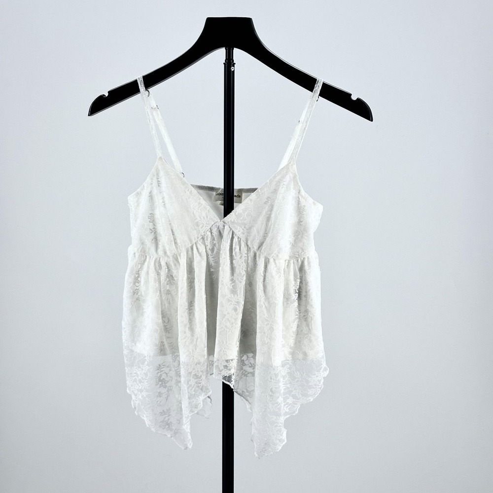 Mixed Threads XS White Lace Babydoll Tank Top Coquette Y2K Cami
